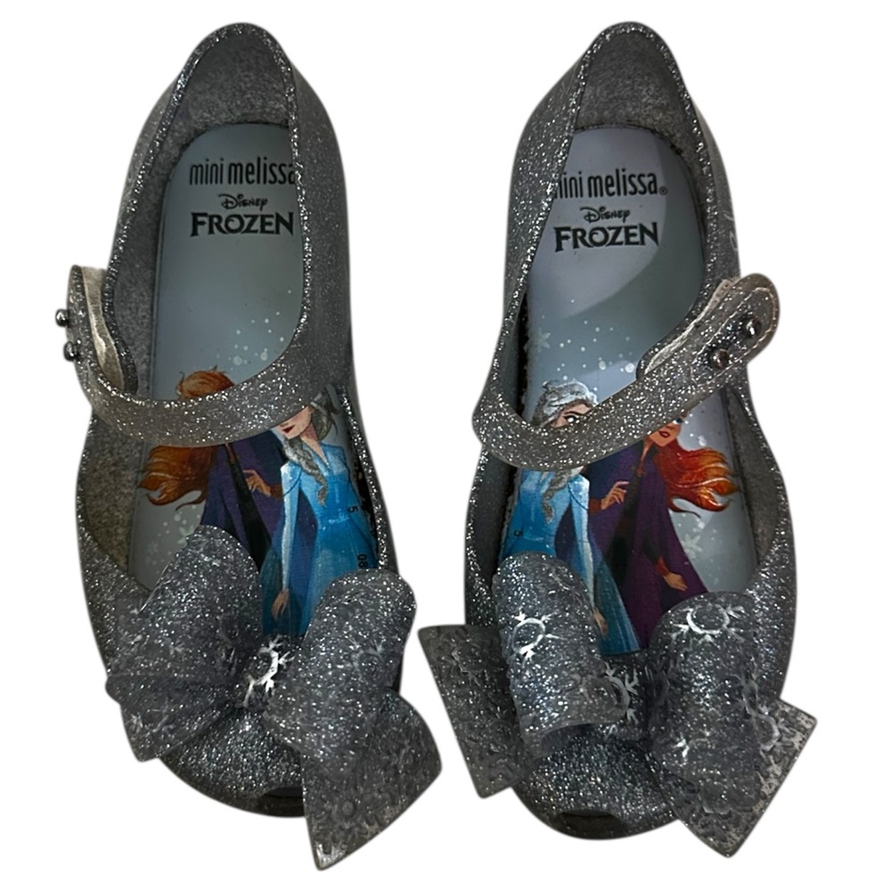 Mini Melissa Silver Glitter Frozen Shoes